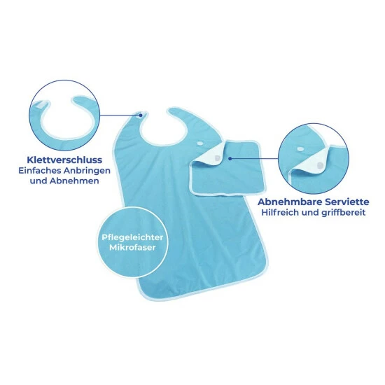 Wenko Speiseschürze Mit Serviette Blau 5 Wenko Speiseschürze Mit Serviette Blau – Bild 3