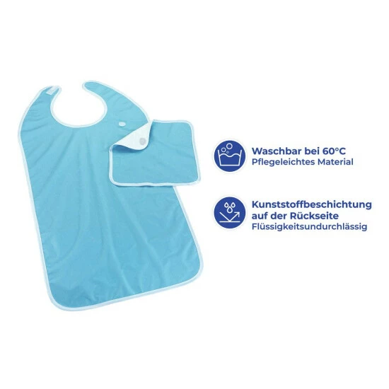 Wenko Speiseschürze Mit Serviette Blau 6 Wenko Speiseschürze Mit Serviette Blau – Bild 4