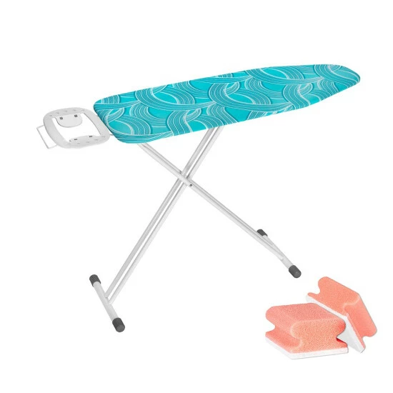 WENKO Bügelbrett Advance, Dampfbügelgeeignet, Höhenverstellbar 73-95 Cm, 120 X 42 Cm Bügelfläche, Bügeltisch Mit 8 Mm Polsterung | Inkl. 2er Set Reinigungsschwämme Gratis 12 WENKO Bügelbrett Advance, Dampfbügelgeeignet, Höhenverstellbar 73-95 Cm, 120 X 42 Cm Bügelfläche, Bügeltisch Mit 8 Mm Polsterung | Inkl. 2er Set Reinigungsschwämme Gratis – Bild 10