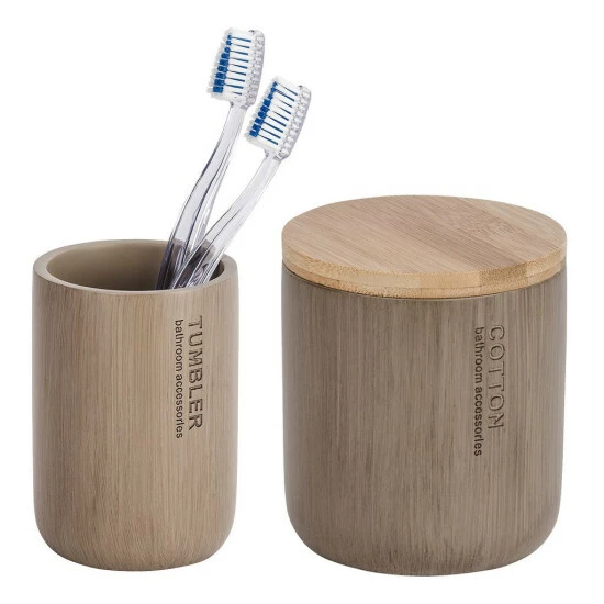 Wenko Bad-Accessoire-Set Palo Taupe 2-teilig 9 Wenko Bad-Accessoire-Set Palo Taupe 2-teilig – Bild 7