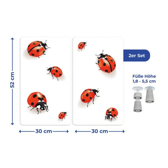 Wenko Herdabdeckplatte Universal Marienkäfer 2er Set 6 Wenko Herdabdeckplatte Universal Marienkäfer 2er Set – Bild 4