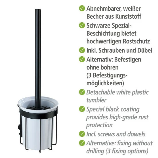 Wenko WC-Garnitur Classic Plus Black 7 Wenko WC-Garnitur Classic Plus Black – Bild 5