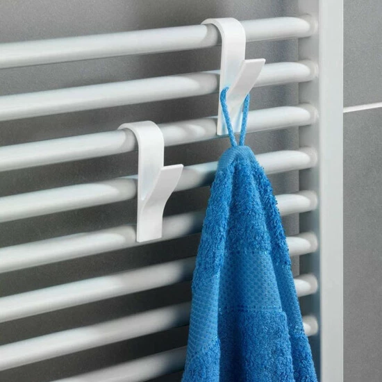 Wenko Haken Für Rundheizkörper, Praktisches, Handtuchhaken, Flexibel Einhängen, Für Alle Standard Heizkörper, Aus Kunststoff, Je 2,5 X 10,5 X 7 5 Wenko Haken Für Rundheizkörper, Praktisches, Handtuchhaken, Flexibel Einhängen, Für Alle Standard Heizkörper, Aus Kunststoff, Je 2,5 X 10,5 X 7 – Bild 3