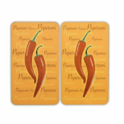 WENKO 2542439500 Herdabdeckplatte Peperoni-Line - 2er Set, Für Glaskeramikherde, Gehärtetes Glas, 52 X 1.8 X 30 Cm, Mehrfarbig