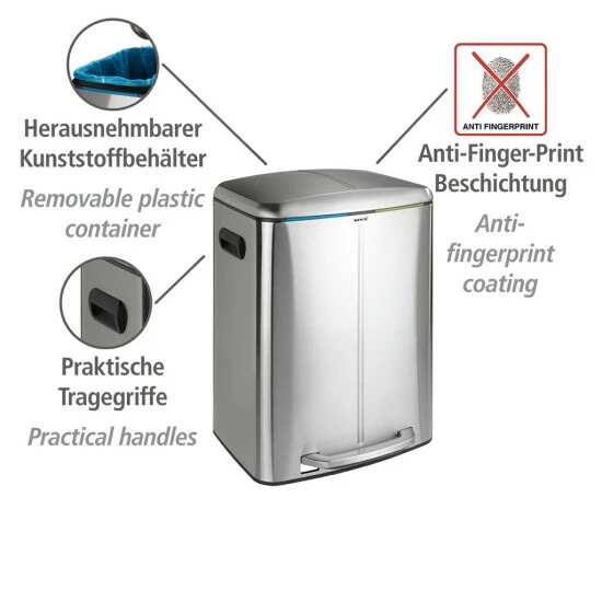 Wenko Treteimer Easy Close Primo Edelstahl 5 Wenko Treteimer Easy Close Primo Edelstahl – Bild 3