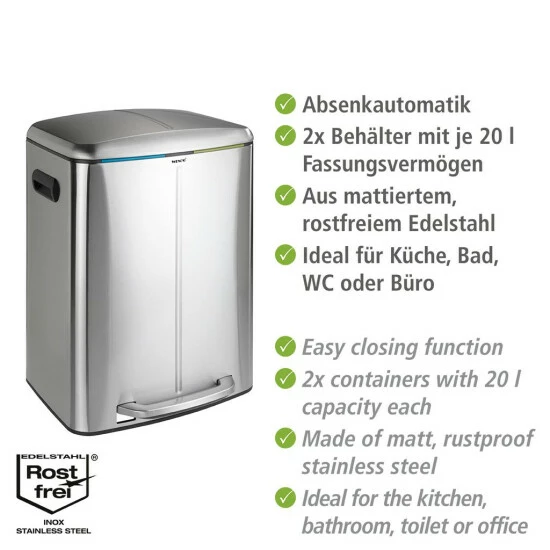 Wenko Treteimer Easy Close Primo Edelstahl 7 Wenko Treteimer Easy Close Primo Edelstahl – Bild 5