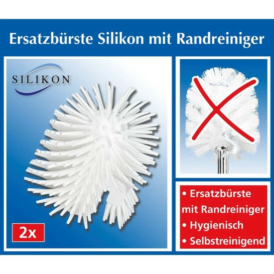 Wenko 2er Set Silikon WC Ersatz Bürstenkopf Weiß Ersatz Toiletten Klobürsten Kopf Ø 7,5 Cm Ersatzbürstenkopf Für Bürstengarnitur 7 Wenko 2er Set Silikon WC Ersatz Bürstenkopf Weiß Ersatz Toiletten Klobürsten Kopf Ø 7,5 Cm Ersatzbürstenkopf Für Bürstengarnitur – Bild 5