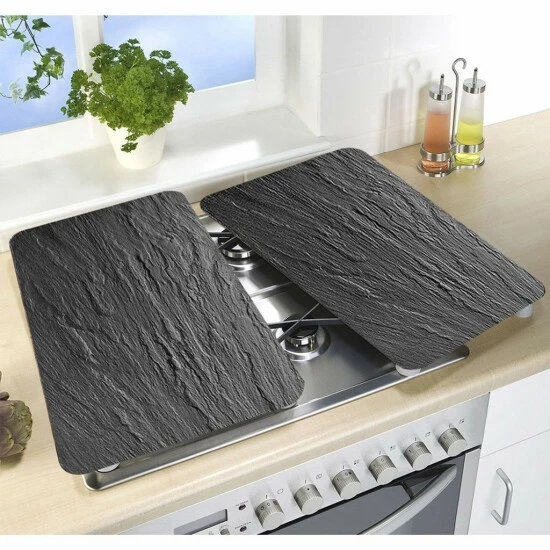 Wenko Glasabdeckplatte Universal Schiefer, 2er Set 6 Wenko Glasabdeckplatte Universal Schiefer, 2er Set – Bild 4