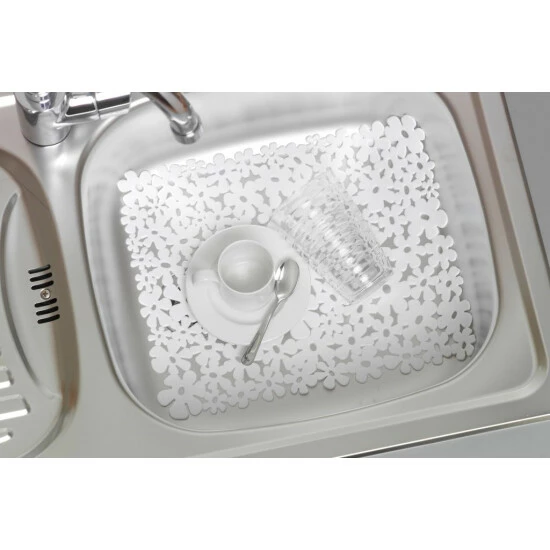 Wenko Spülbeckeneinlage Flower Weiß 4 Wenko Spülbeckeneinlage Flower Weiß – Bild 2