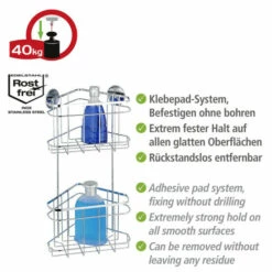 Wenko Turbo-Loc® Edelstahl Eckregal 2 Etagen -Günstiges Wenko Geschäft unnamed file 22755