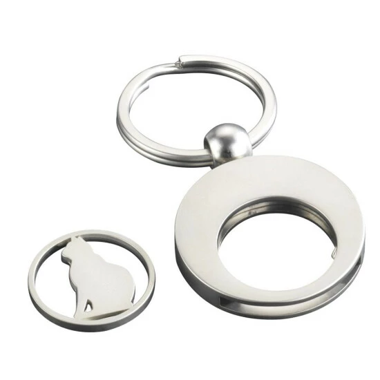 Wenko 2er Set Schlüsselanhänger Katze Mit Einkaufswagen-Chip, Schlüsselring Mit Metallchip, Metall - Silber 3 Wenko 2er Set Schlüsselanhänger Katze Mit Einkaufswagen-Chip, Schlüsselring Mit Metallchip, Metall - Silber