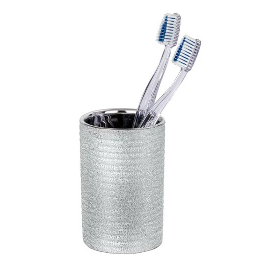 Wenko Zahnputzbecher Polaris Juwel Silber Keramik 3 Wenko Zahnputzbecher Polaris Juwel Silber Keramik