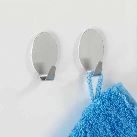 Wenko Maxi-Wandhaken Edelstahl Matt 2er Set 4 Wenko Maxi-Wandhaken Edelstahl Matt 2er Set – Bild 2