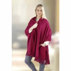 WENKO, Warmer Poncho, Deckel, Schal Mit Taschen - Bordeaux Cape, Farbe:beige