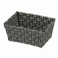 Wenko 20974100 Badkorb Salsa Rechteck, Schwarz / Weiß