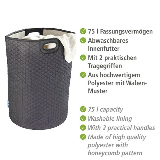 Wenko Wäschesammler Wabo Grau 7 Wenko Wäschesammler Wabo Grau – Bild 5