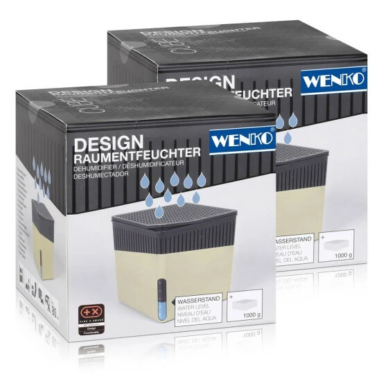 Wenko 50222100 Design Raumentfeuchter Cube 1000g - Beige (2er Pack) 3 Wenko 50222100 Design Raumentfeuchter Cube 1000g - Beige (2er Pack)