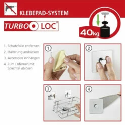 WENKO Turbo-Loc® Haartrocknerhalter, Aus Verchromtem Stahl, 14 X 7,5 X 11,5 Cm | Föhnhalterung Fürs Badezimmer, Mit Kabelhalter, Befestigung Ohne Bohren | Inkl. 2er Set Reinigungsschwämme Gratis -Günstiges Wenko Geschäft unnamed file 23467