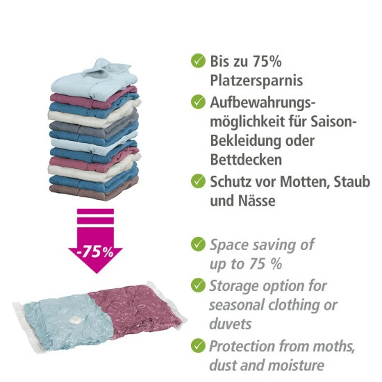 Wenko Vakuum Aufbewahrungssystem 90 X 55 Cm 2er Set 7 Wenko Vakuum Aufbewahrungssystem 90 X 55 Cm 2er Set – Bild 5