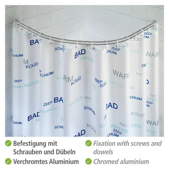 Wenko Rundduschstange Chrom 10 Wenko Rundduschstange Chrom – Bild 8