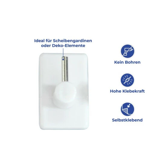 Wenko Gardinenhaken Weiß 4er Set 6 Wenko Gardinenhaken Weiß 4er Set – Bild 4