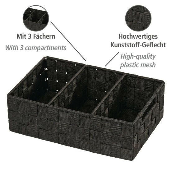 Wenko Organizer Adria Schwarz 3 Fächer 8 Wenko Organizer Adria Schwarz 3 Fächer – Bild 6