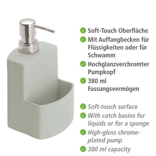 Wenko Spülmittelspender Festival Grau 5 Wenko Spülmittelspender Festival Grau – Bild 3