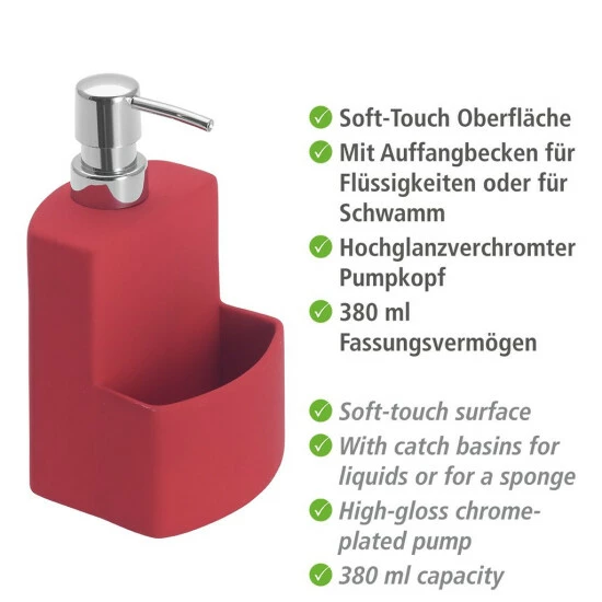 Wenko Spülmittelspender True Colours Festival Rot 6 Wenko Spülmittelspender True Colours Festival Rot – Bild 4