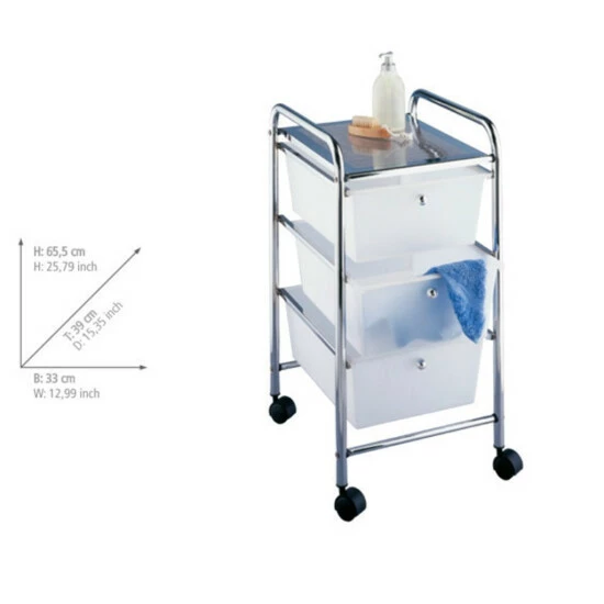 Wenko Rollwagen Messina Mit 3 Schubladen 7 Wenko Rollwagen Messina Mit 3 Schubladen – Bild 5