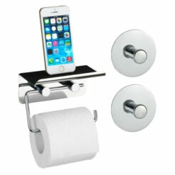 Wenko Toilettenpapierhalter Mit Smartphone Ablage Und 2 Turbo-Loc® Haken 3-teiliges Set -Günstiges Wenko Geschäft unnamed file 24974