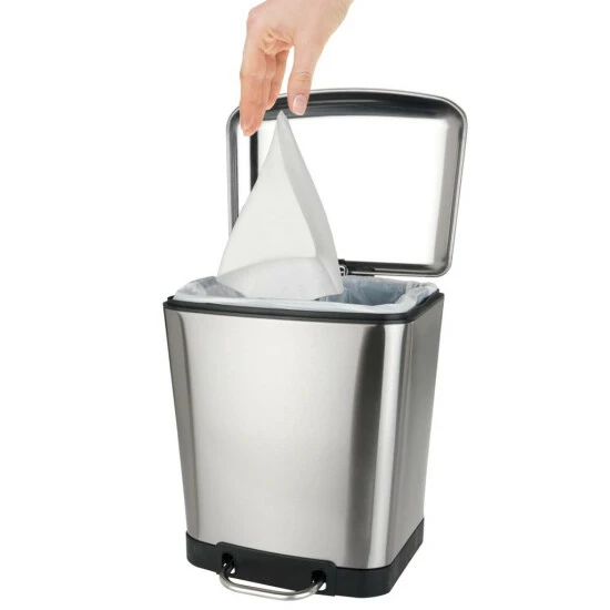 Wenko Treteimer Studio Easy-Close 6 L Edelstahl Mattiert 7 Wenko Treteimer Studio Easy-Close 6 L Edelstahl Mattiert – Bild 5