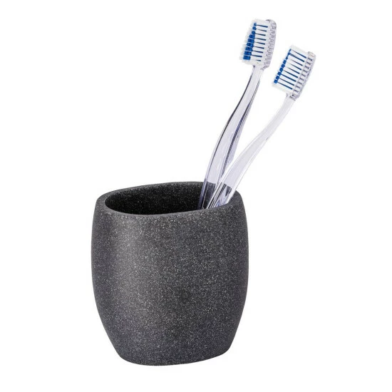 Wenko Zahnputzbecher Puro Anthrazit 4 Wenko Zahnputzbecher Puro Anthrazit – Bild 2
