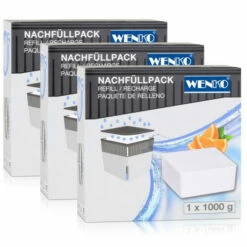 Wenko 50251100 Design Raumentfeuchter Cube Nachfüller Orange 1000g (3er Pack)