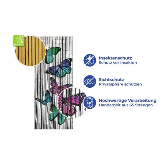 Wenko Bambusvorhang Schmetterlinge 7 Wenko Bambusvorhang Schmetterlinge – Bild 5
