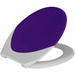 WENKO 20433100 WC-Sitz Wave Purple - Rostfreie Edelstahlbefestigung, Kunststoff - Duroplast, 38 X 45 Cm, Lila