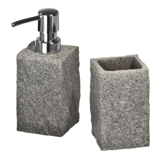 Wenko Bad-Accessoire-Set Granit 2-teilig 5 Wenko Bad-Accessoire-Set Granit 2-teilig – Bild 3