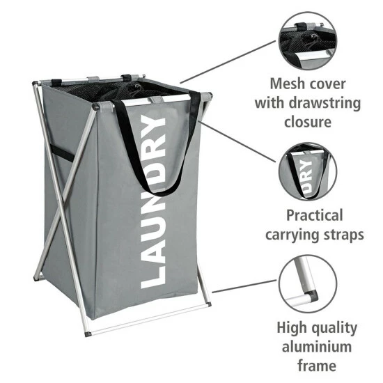 Wenko Wäschesammler Uno Grau 4 Wenko Wäschesammler Uno Grau – Bild 2