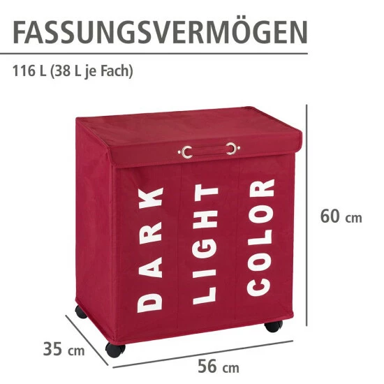 Wenko Wäschesammler Trivo Rot 12 Wenko Wäschesammler Trivo Rot – Bild 10