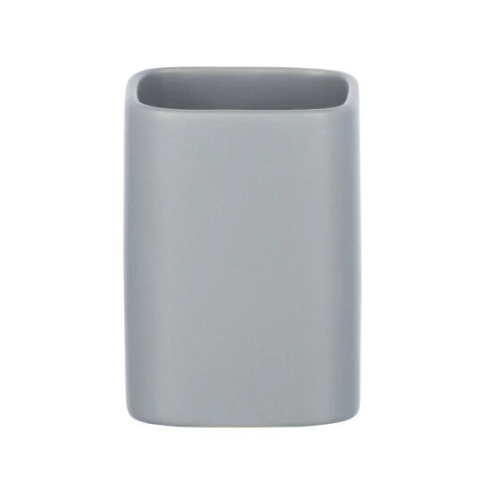 Wenko Zahnputzbecher Hexa Grau Keramik 4 Wenko Zahnputzbecher Hexa Grau Keramik – Bild 2