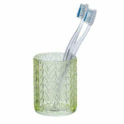 Wenko Zahnputzbecher Vetro Grün Rund Echtglas
