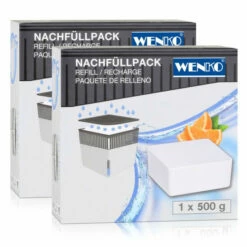 Wenko 50261100 Design Raumentfeuchter Cube Nachfüller Orange 500g (2er Pack)