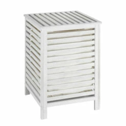 Wenko Wäschetruhe Norway Weiß Aus Walnussholz