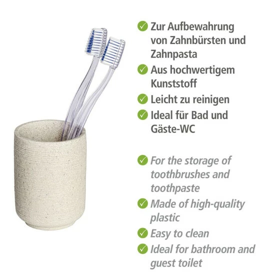Wenko Zahnputzbecher Goa Neo Beige 5 Wenko Zahnputzbecher Goa Neo Beige – Bild 3