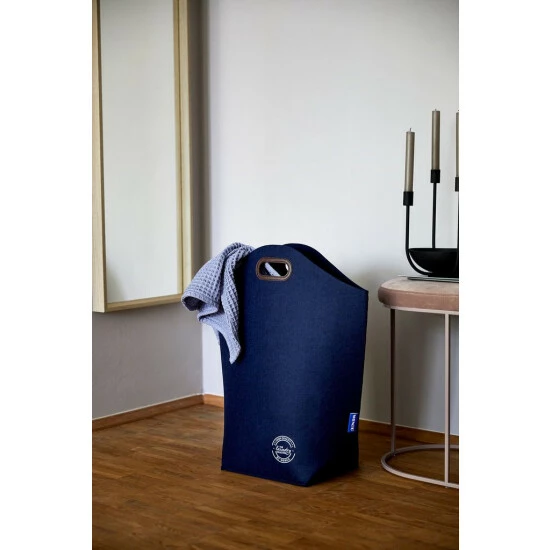 Wenko Wäschesammler Filz Blau 7 Wenko Wäschesammler Filz Blau – Bild 5