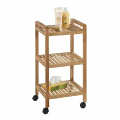 Wenko Rollregal Norway Aus Walnussholz Mit 3 Böden