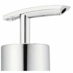 WENKO 20469100 Seifenspender Wave Light Stone, Fassungsvermögen 0.23 L, Kunststoff - Polyresin, 7.5 X 14.8 X 7.5 Cm, Beige