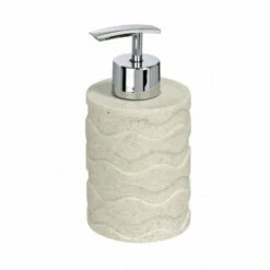 WENKO 20469100 Seifenspender Wave Light Stone, Fassungsvermögen 0.23 L, Kunststoff - Polyresin, 7.5 X 14.8 X 7.5 Cm, Beige -Günstiges Wenko Geschäft unnamed file 26194