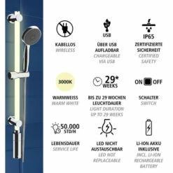 Wenko LED Duschstangen-Set 74 Cm Warmweiß -Günstiges Wenko Geschäft unnamed file 26375