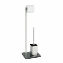 Wenko Stand WC-Garnitur Slate Rock Edelstahl