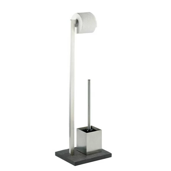 Wenko Stand WC-Garnitur Slate Rock Edelstahl 4 Wenko Stand WC-Garnitur Slate Rock Edelstahl – Bild 2